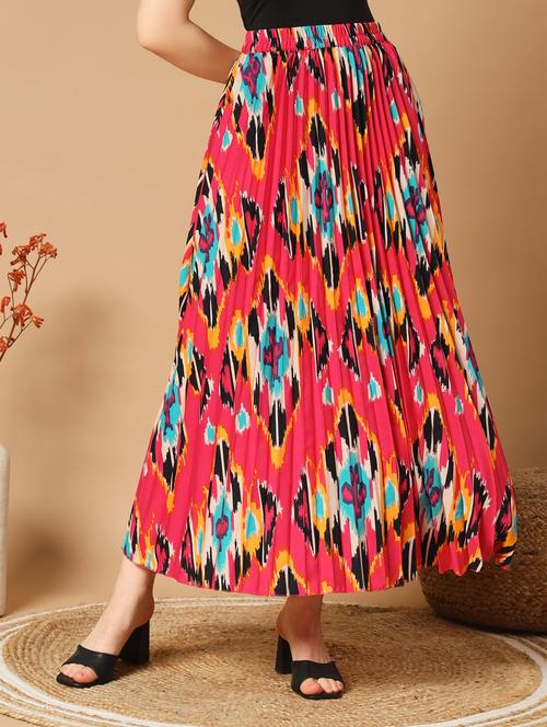 women mid-rise printed a-line skirt - 21496635 - Standard Image - 0