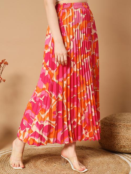 women mid-rise printed a-line skirt - 21496669 - Standard Image - 0