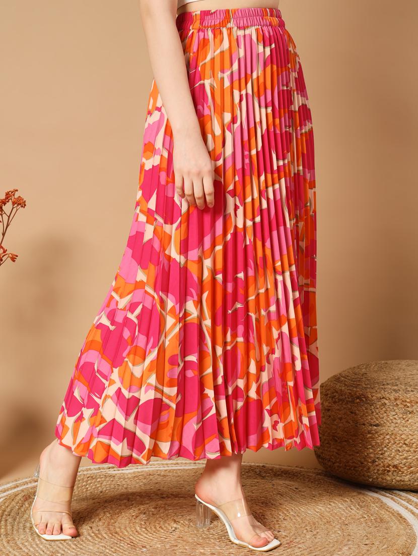 women mid-rise printed a-line skirt - 21496669 - Zoom Image - 0