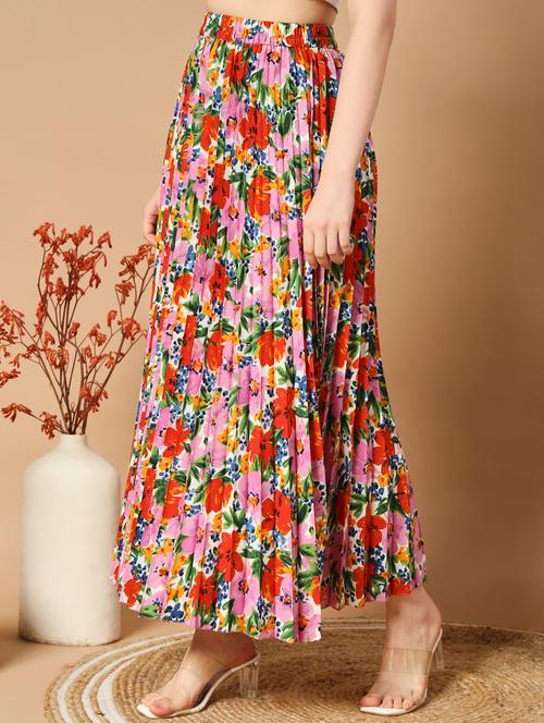 women mid-rise printed a-line skirt - 21496670 - Standard Image - 0