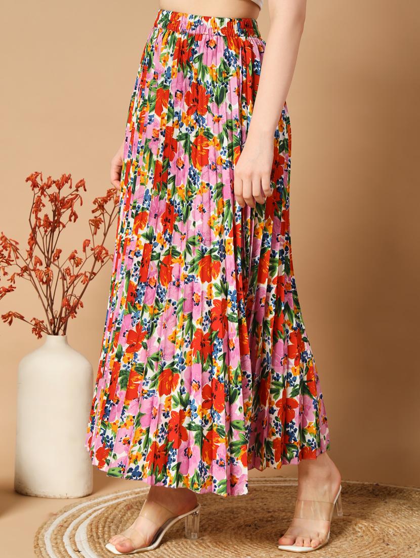 women mid-rise printed a-line skirt - 21496670 - Zoom Image - 0