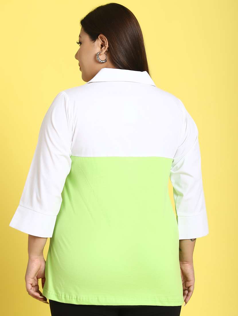 women collared color block regular top - 21496674 -  Standard Image - 2