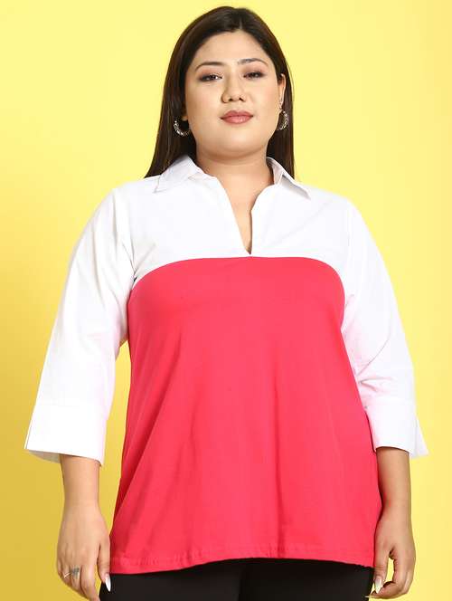 women collared color block regular top - 21496676 -  Standard Image - 0