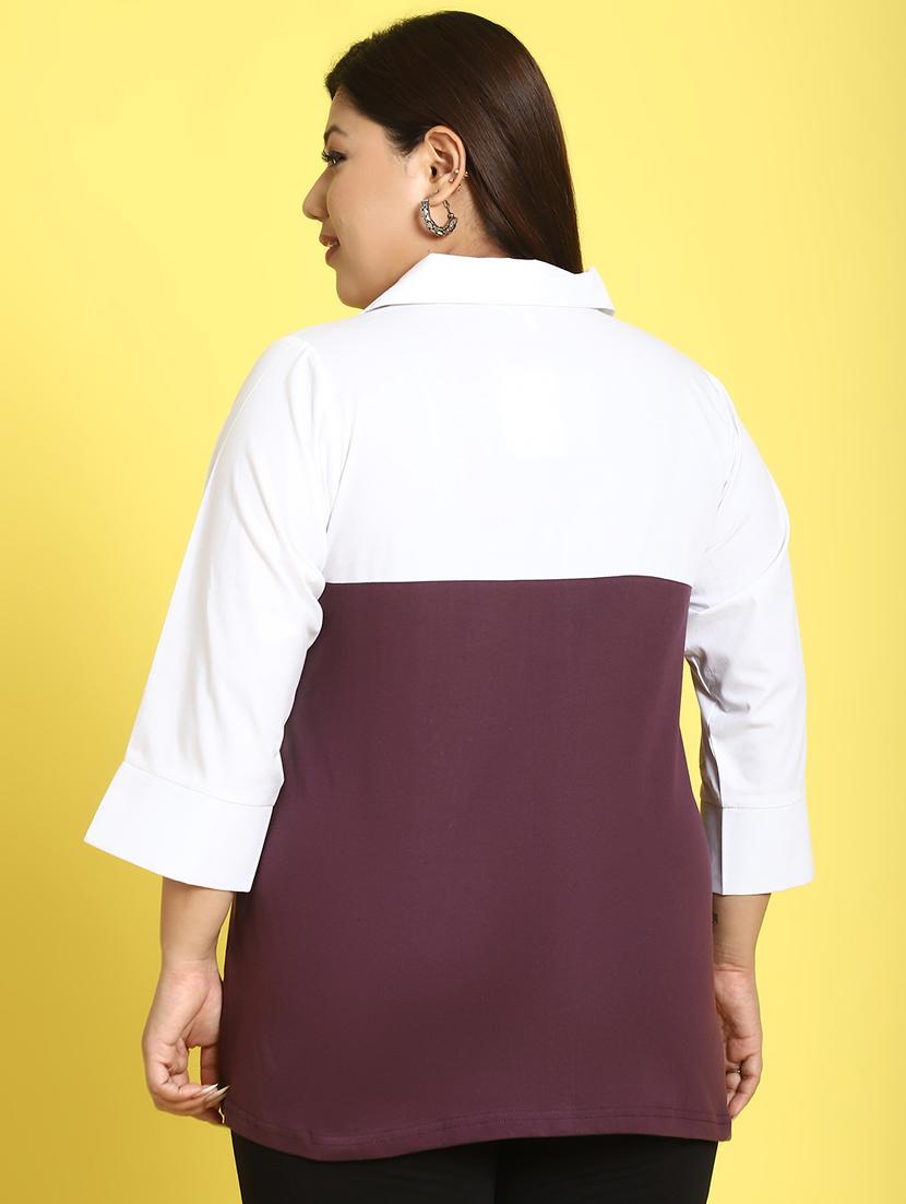 purple color block regular top - 21496678 - Standard Image - 2