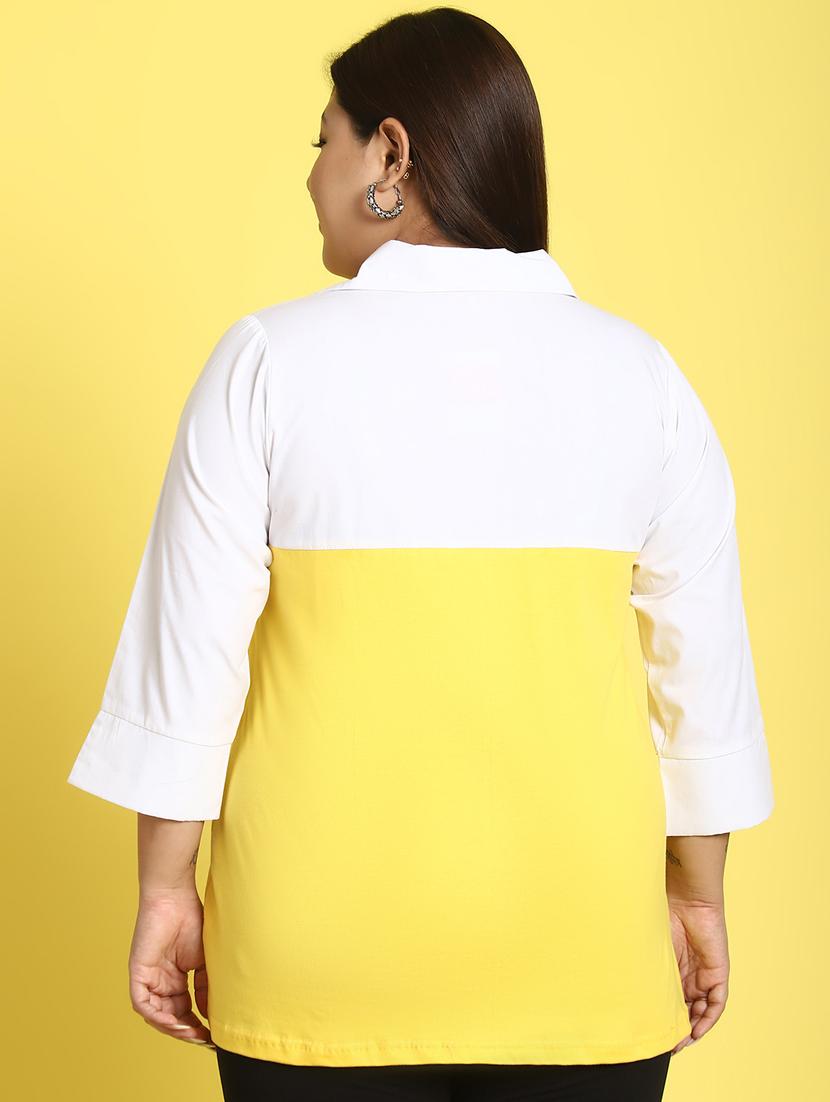 women collared color block regular top - 21496679 - Standard Image - 2
