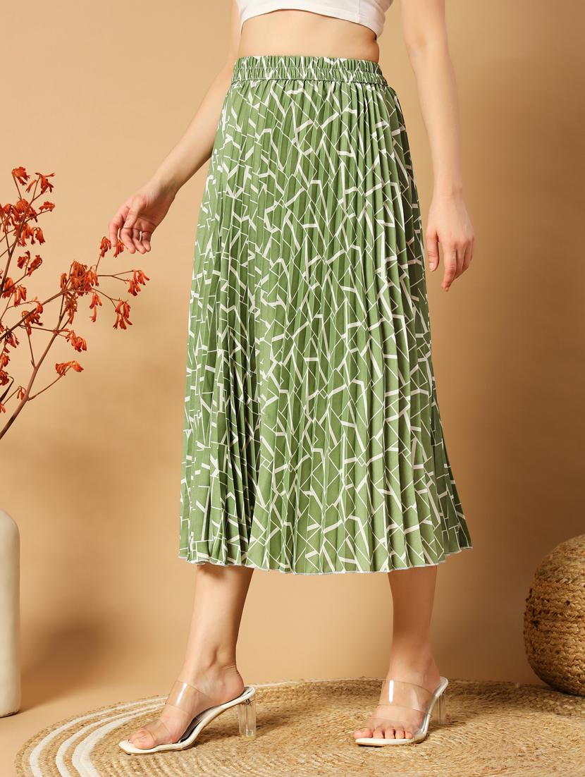 women mid-rise printed a-line skirt - 21496696 -  Zoom Image - 0