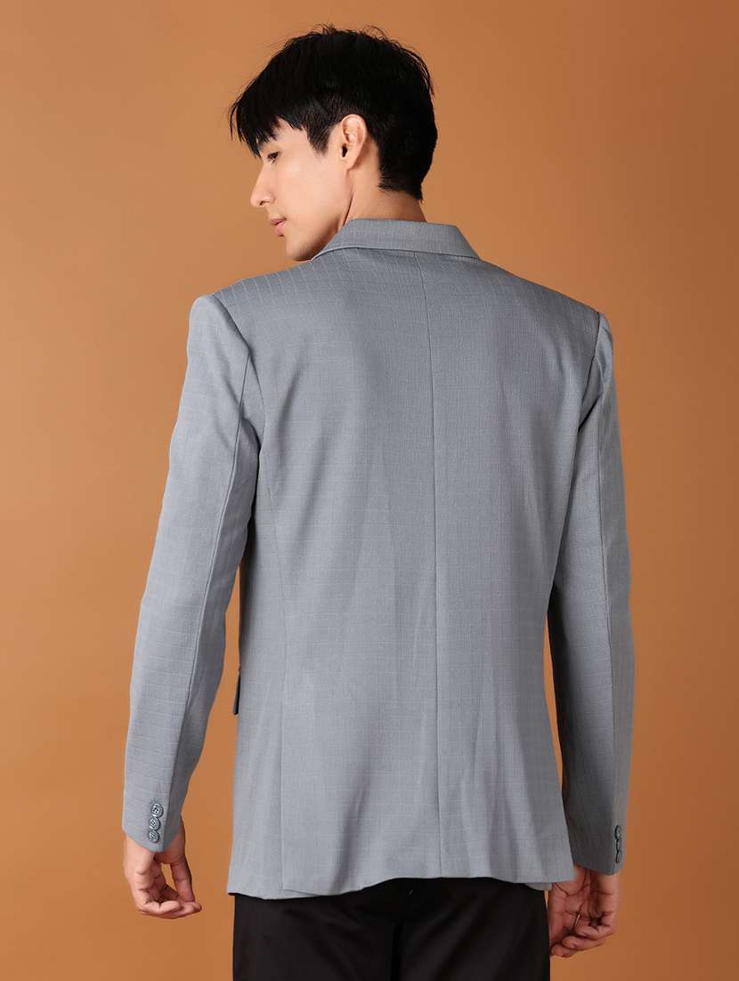 men self design single breasted blazer - 21496769 -  Standard Image - 2