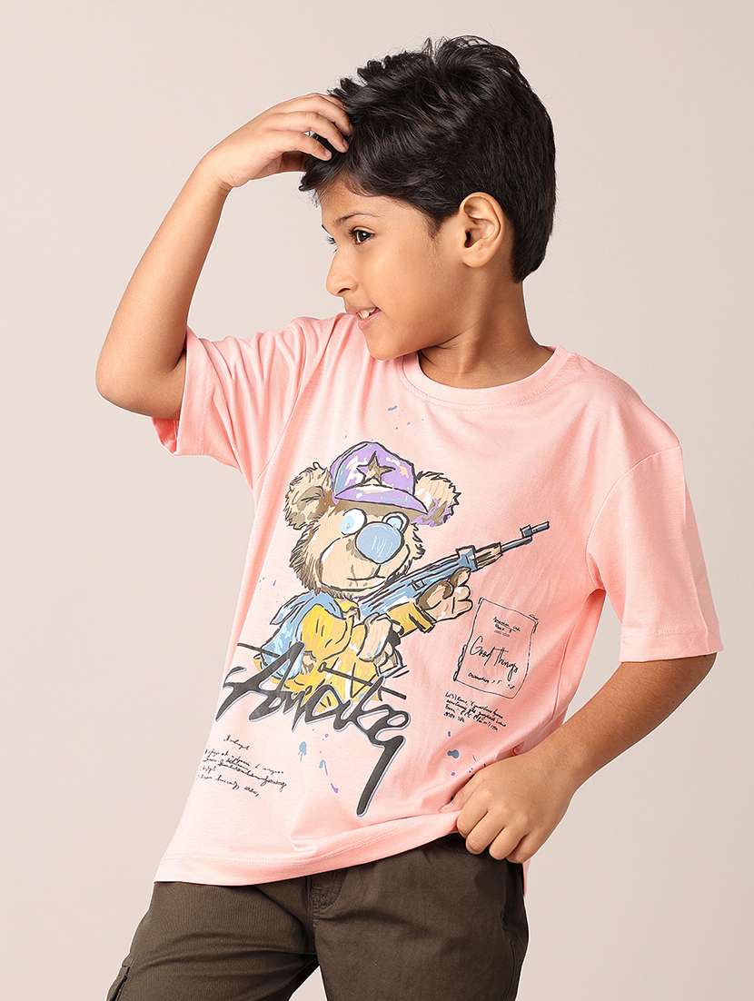 boys printed round neck t-shirt - 21496818 -  Standard Image - 2