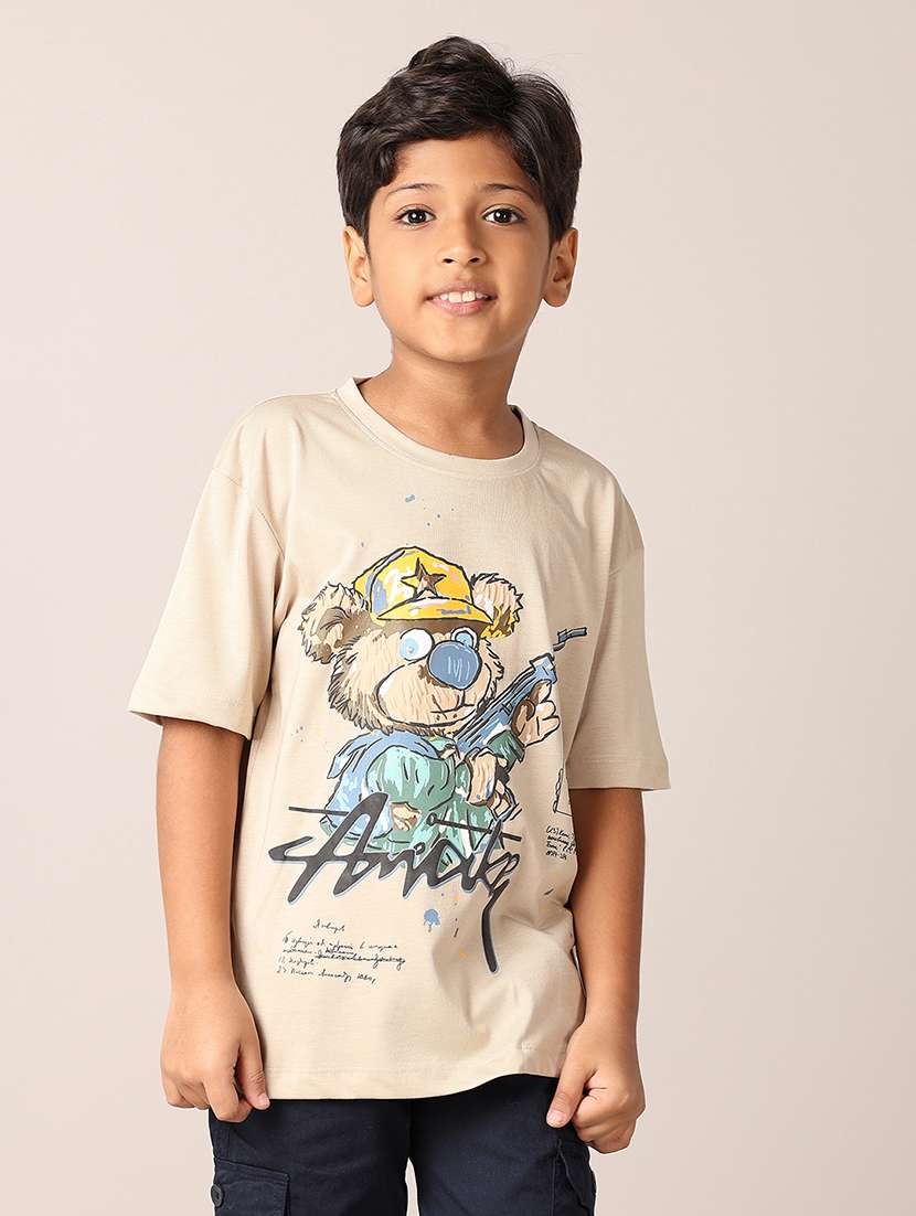 boys printed round neck t-shirt
