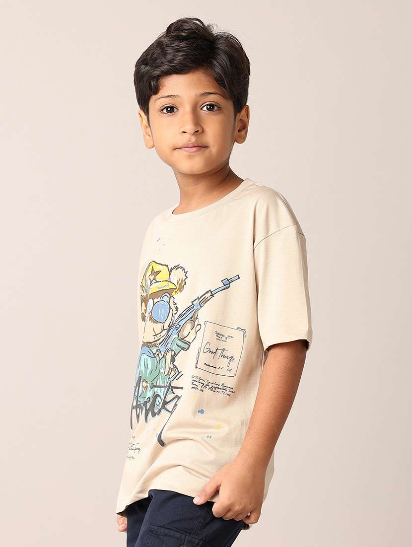 boys printed round neck t-shirt - 21496819 - Standard Image - 2