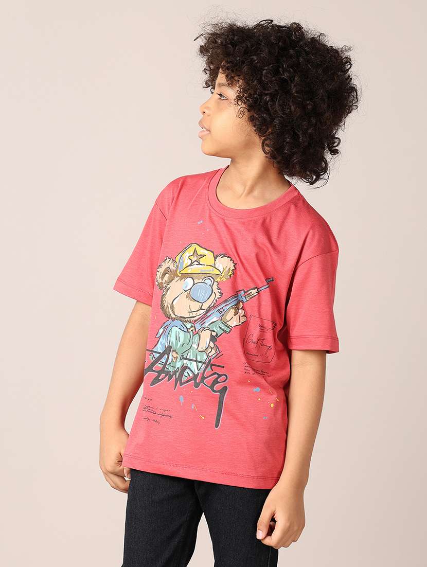 boys printed round neck t-shirt - 21496821 -  Standard Image - 2