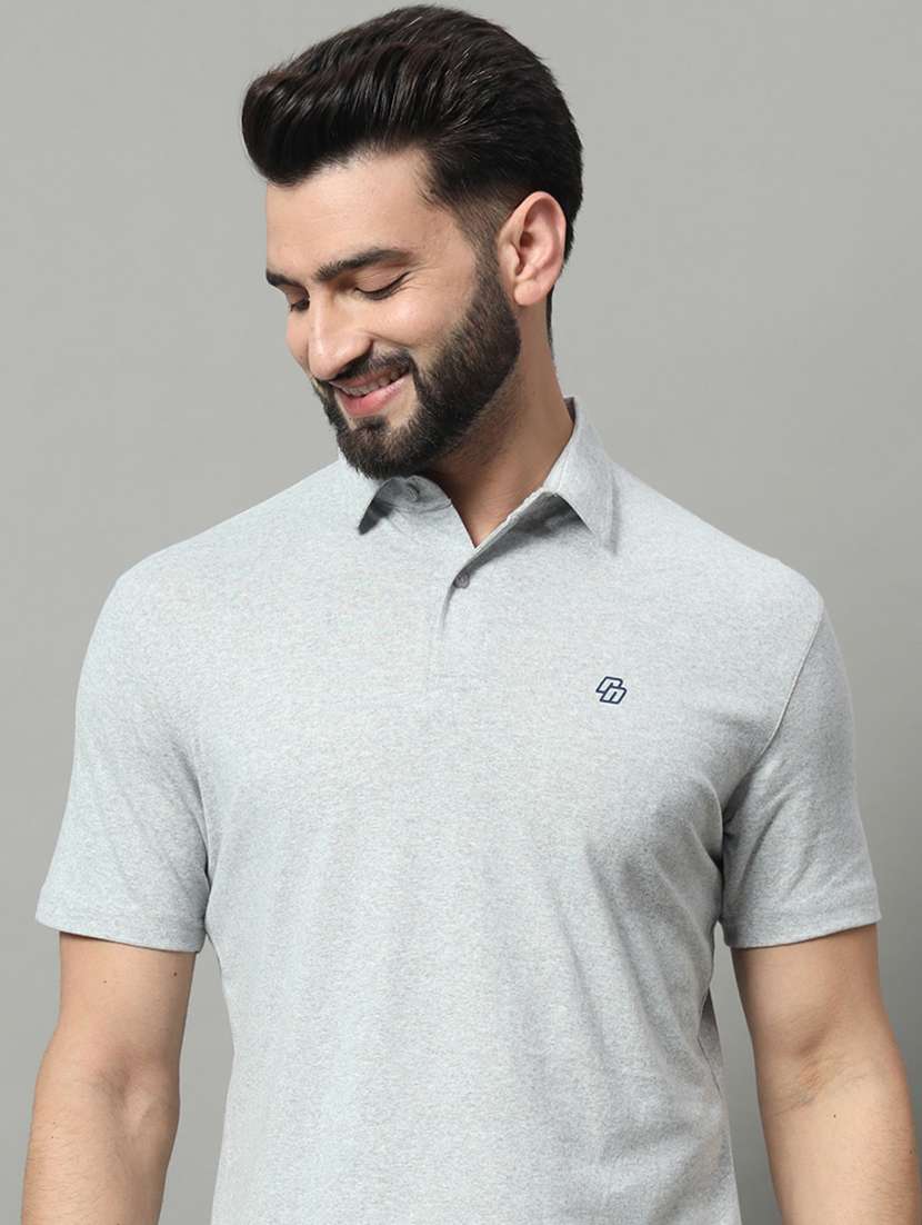 men polo neck plain t-shirt - 21497088 -  Standard Image - 2