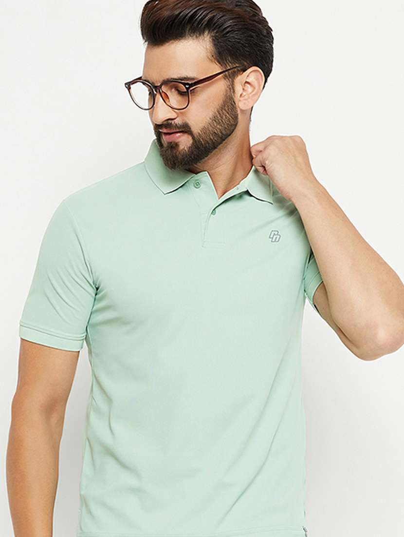 men polo neck plain t-shirt - 21497091 -  Standard Image - 2