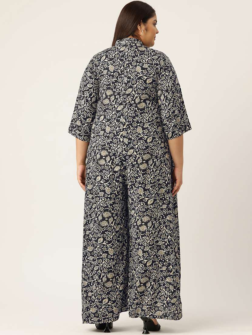 women mandarin neck printed full leg jumpsuit - 21497129 -  Standard Image - 2