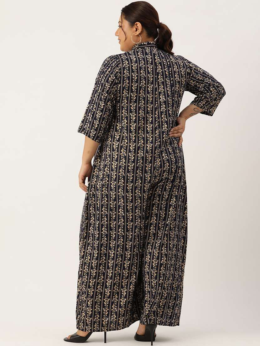 women mandarin neck printed full leg jumpsuit - 21497139 -  Standard Image - 2