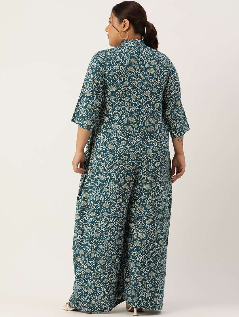 women mandarin neck printed full leg jumpsuit - 21497145 -  Standard Image - 2