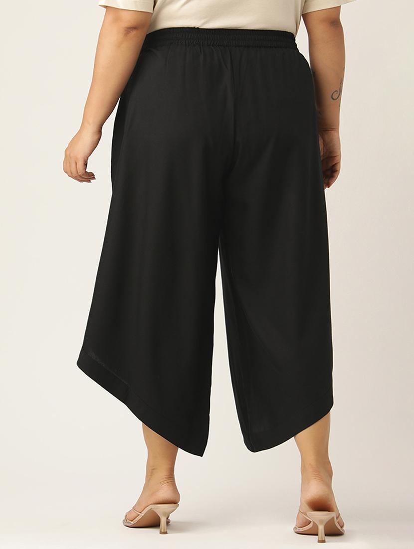 women high rise solid culottes trouser - 21497152 - Standard Image - 2