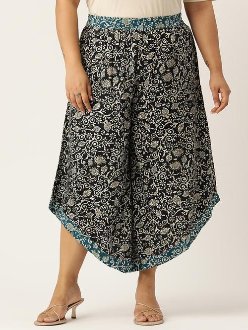 women high rise printed culottes trouser - 21497158 -  Standard Image - 0