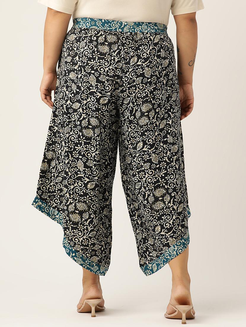 women high rise printed culottes trouser - 21497158 - Standard Image - 2