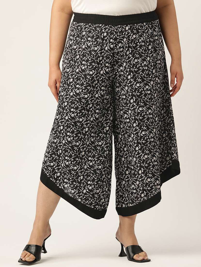 women high rise printed culottes trouser
