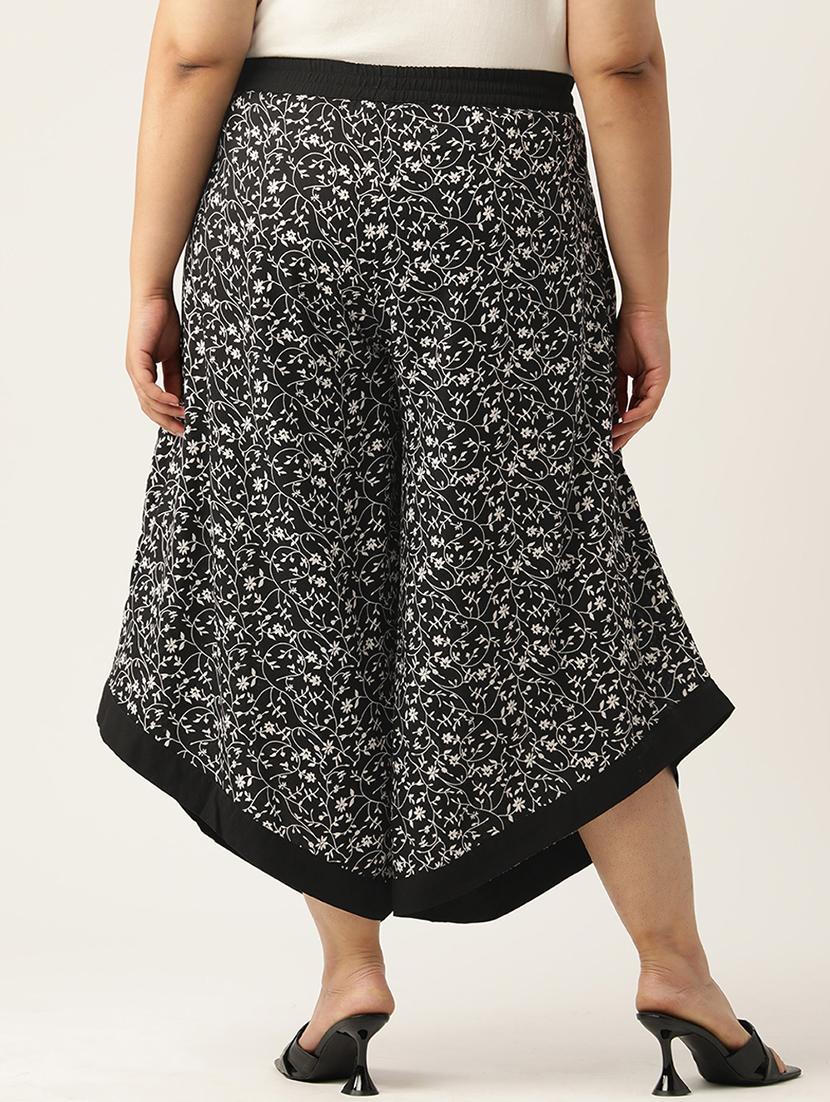 women high rise printed culottes trouser - 21497160 - Standard Image - 2