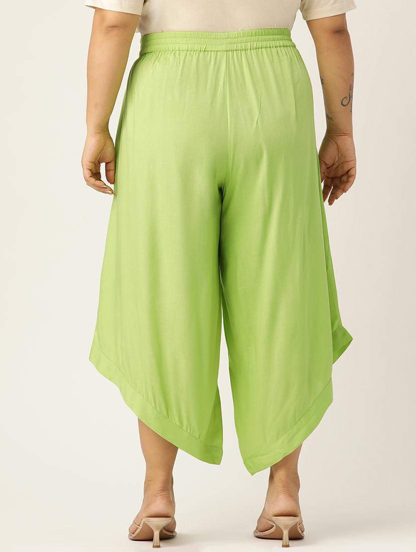 women high rise solid culottes trouser - 21497162 - Standard Image - 2