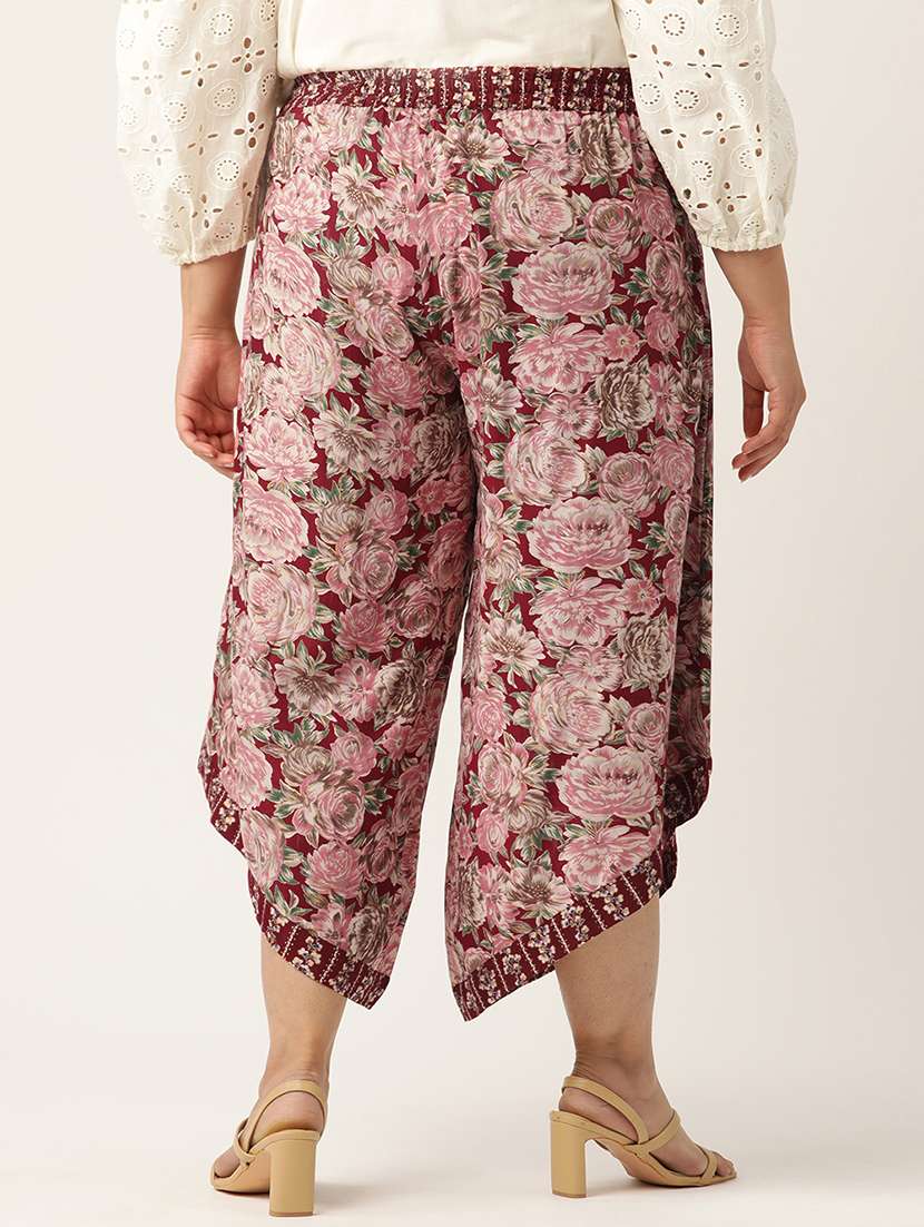 women high rise printed culottes trouser - 21497165 -  Standard Image - 2