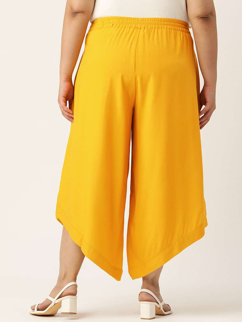 women high rise solid culottes trouser - 21497166 -  Standard Image - 2