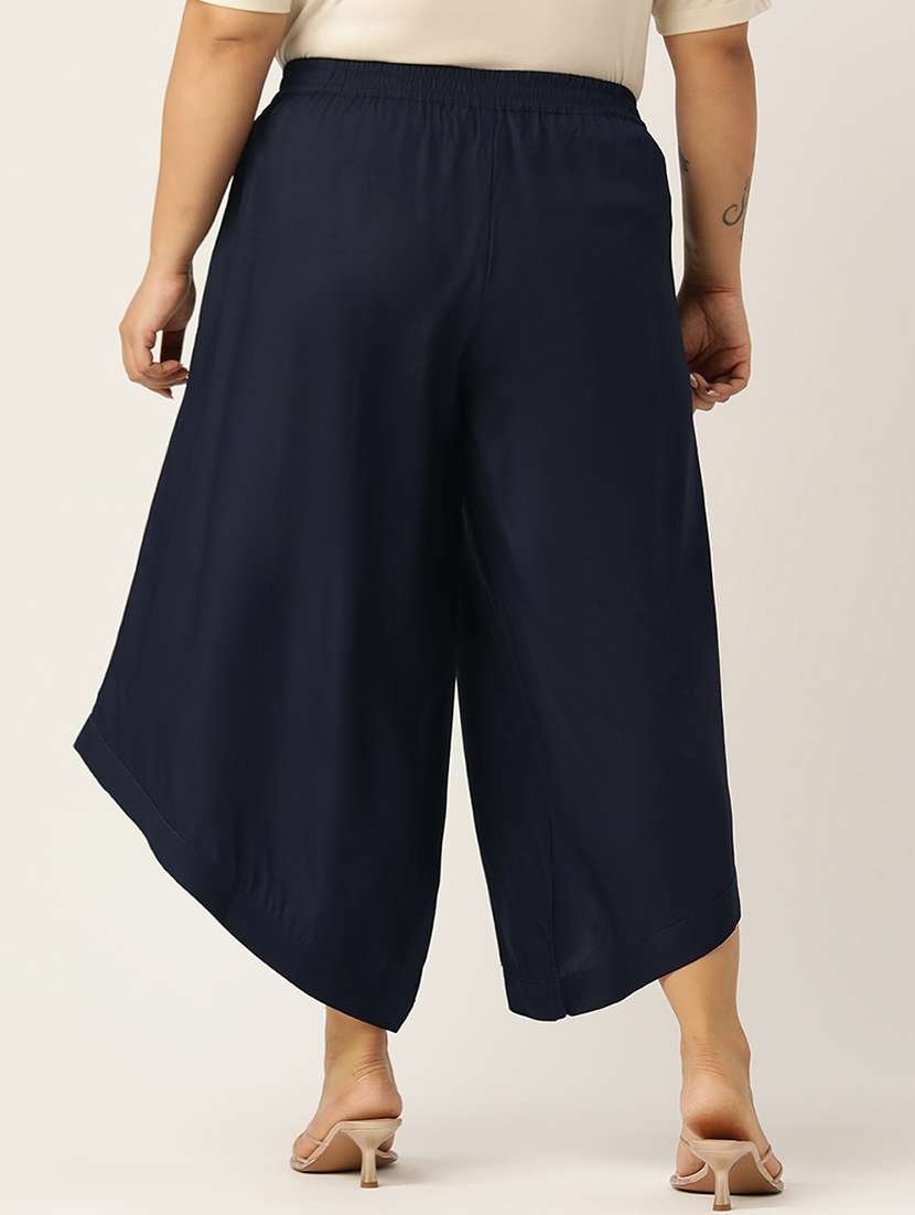 women high rise solid culottes trouser - 21497167 -  Standard Image - 2