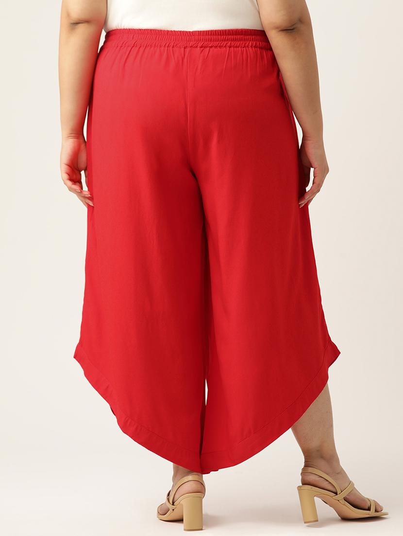 women high rise solid culottes trouser - 21497172 - Standard Image - 2