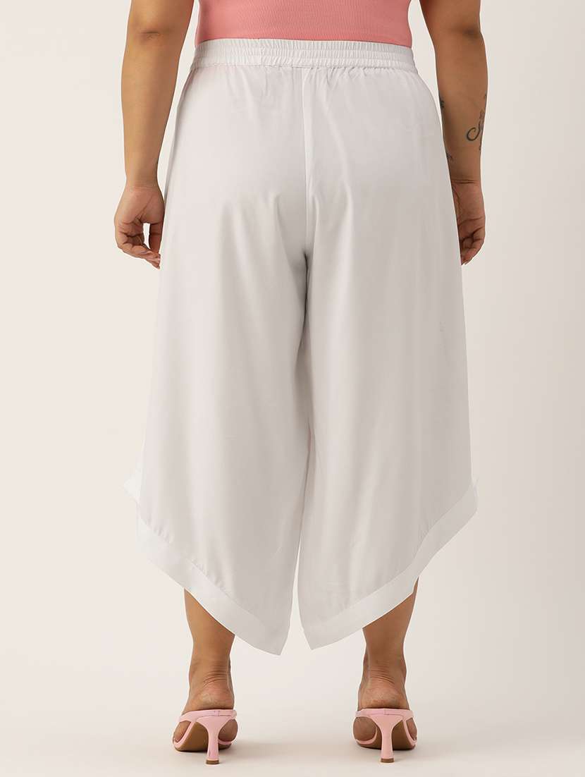 women high rise solid culottes trouser - 21497175 -  Standard Image - 2