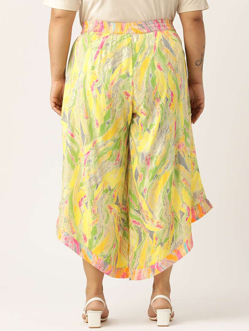 women high rise printed culottes trouser - 21497176 -  Standard Image - 2