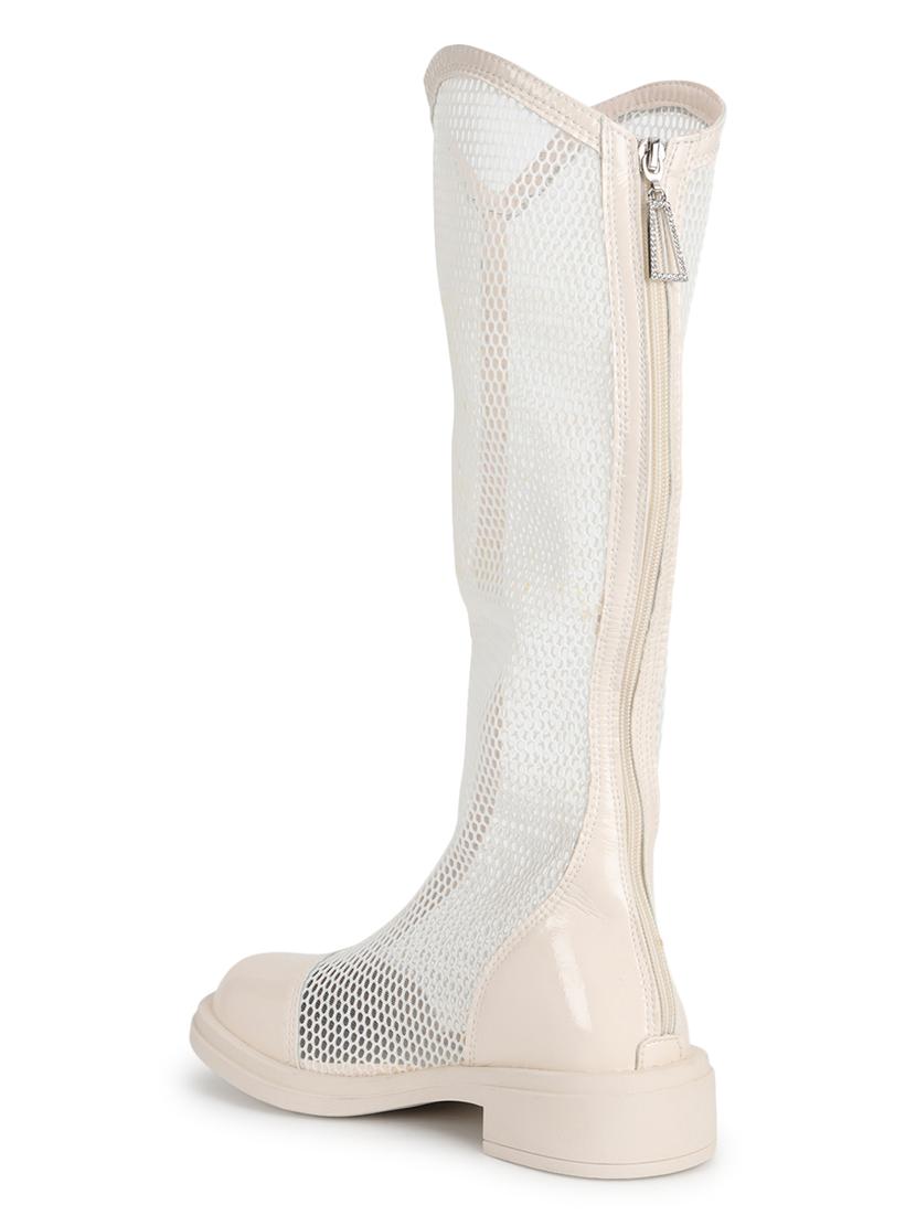 women beige knee length boots - 21497189 - Standard Image - 2