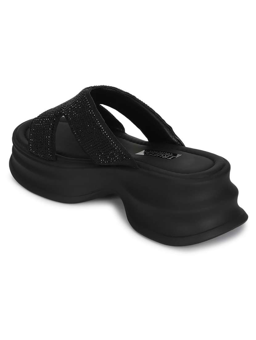 women black slip on sandal - 21497211 -  Standard Image - 2