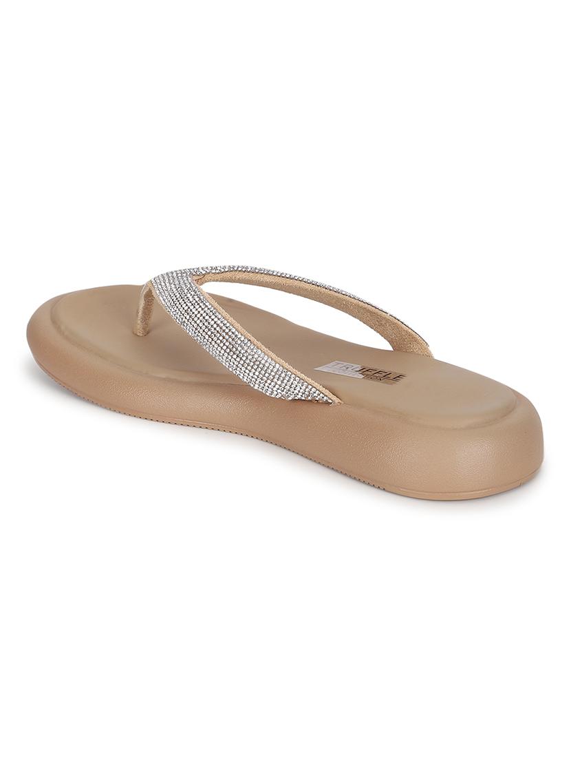 women nude embellished slippers - 21497215 - Standard Image - 2