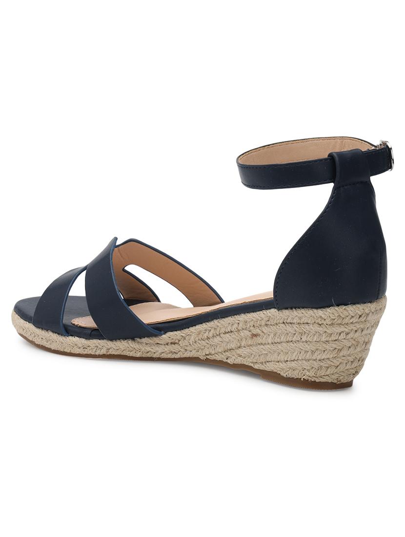 women navy blue ankle strap sandal - 21497244 - Standard Image - 2