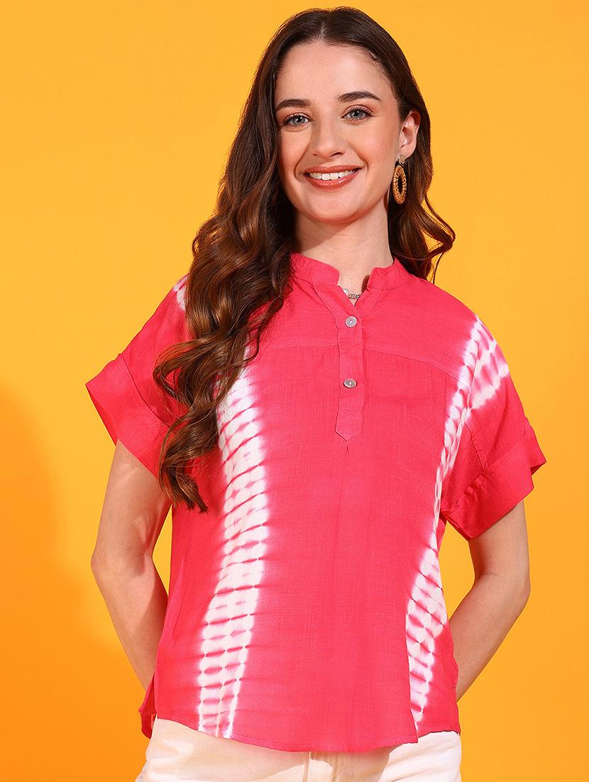 pink tie & dye regular top - 21497277 - Zoom Image - 0