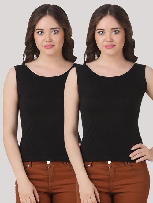 pack of 2 women black jersey tank top  - 21497288 -  Standard Image - 0