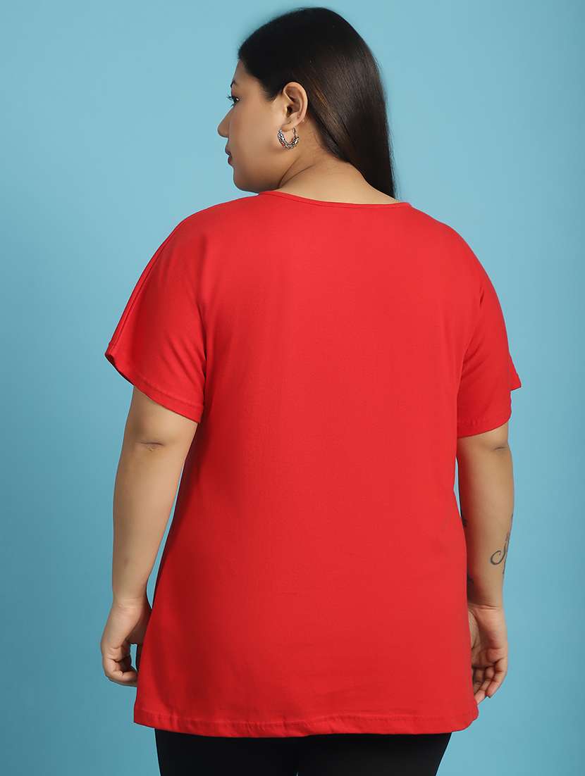 women v-neck solid regular t-shirt - 21497339 -  Standard Image - 2