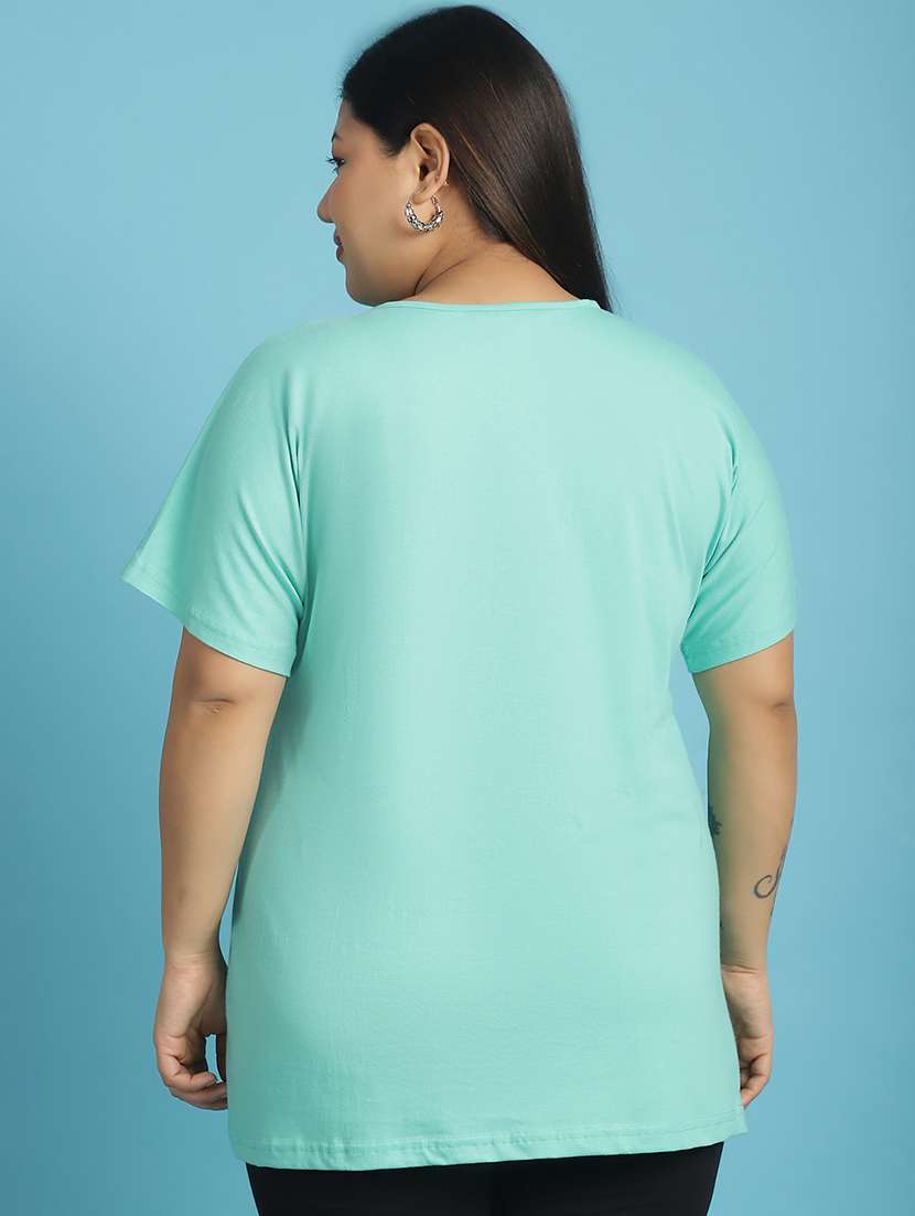 women v-neck solid regular t-shirt - 21497340 -  Standard Image - 2