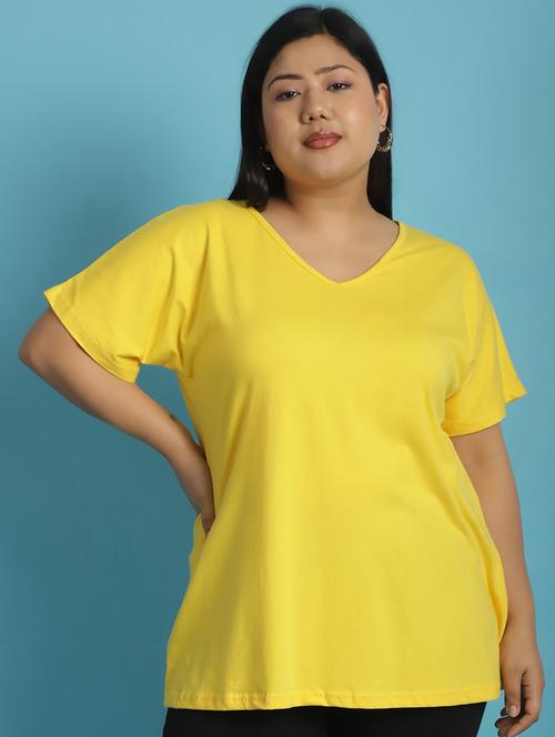 women v-neck solid regular t-shirt - 21497343 -  Standard Image - 0