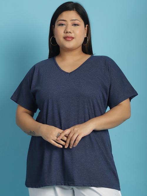 women v-neck solid regular t-shirt - 21497345 -  Standard Image - 0