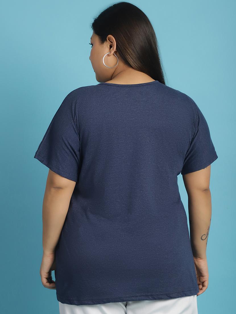 women v-neck solid regular t-shirt - 21497345 - Standard Image - 2