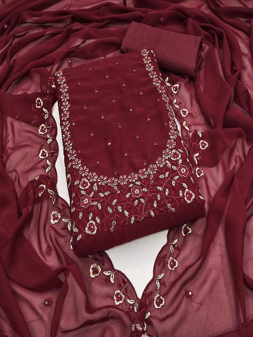 women embroidered unstitched suits - 21497391 -  Standard Image - 0