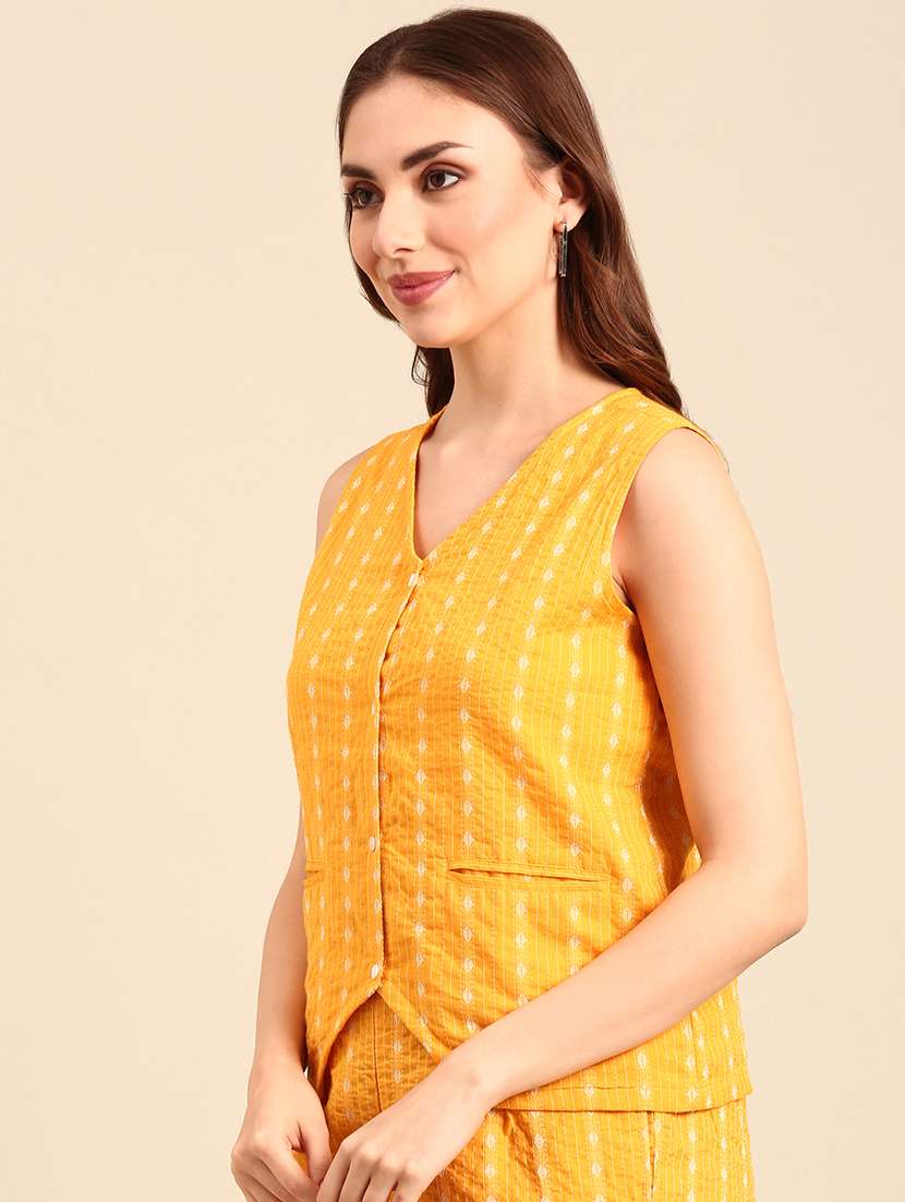 women mustard poly cotton crop top - 21497472 -  Standard Image - 2