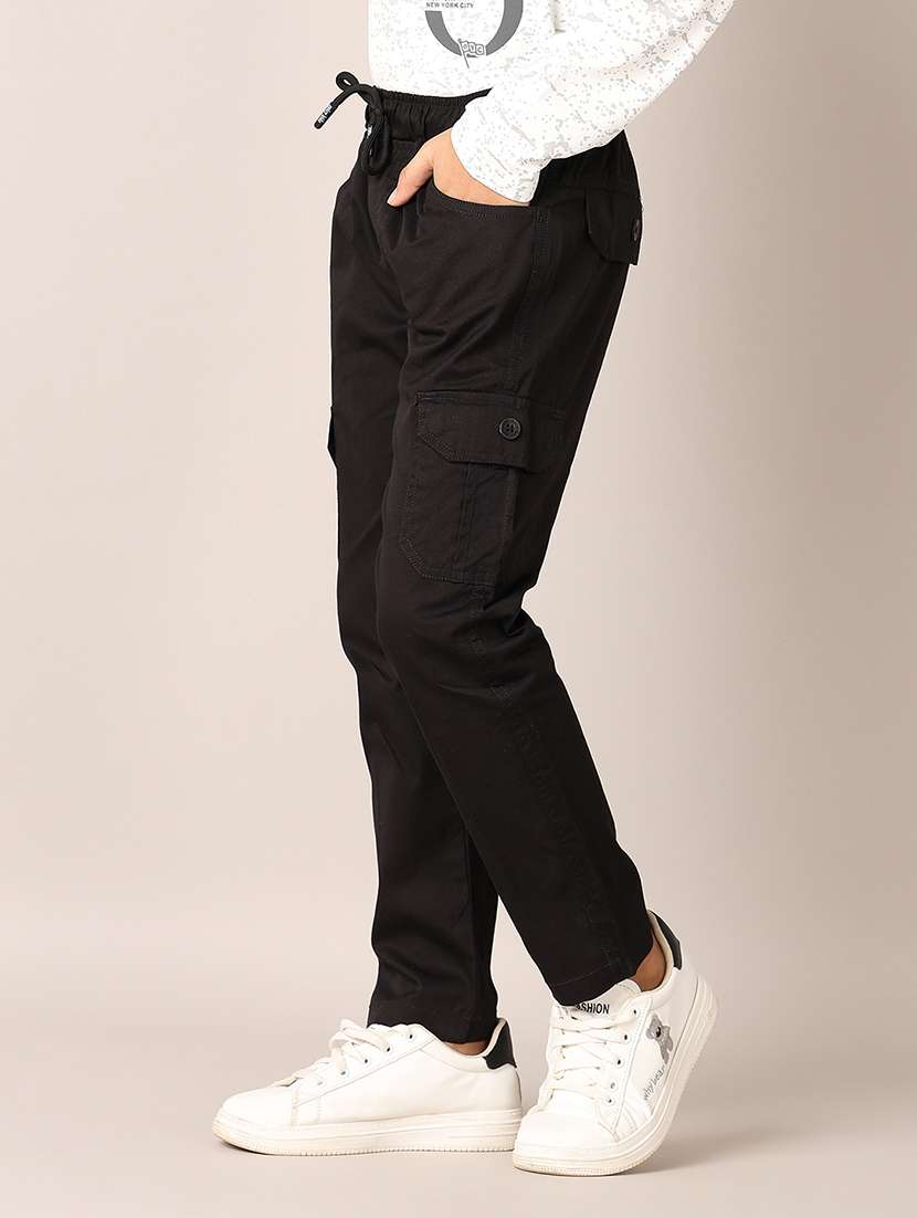 boys solid relaxed fit cargo - 21497556 -  Standard Image - 2