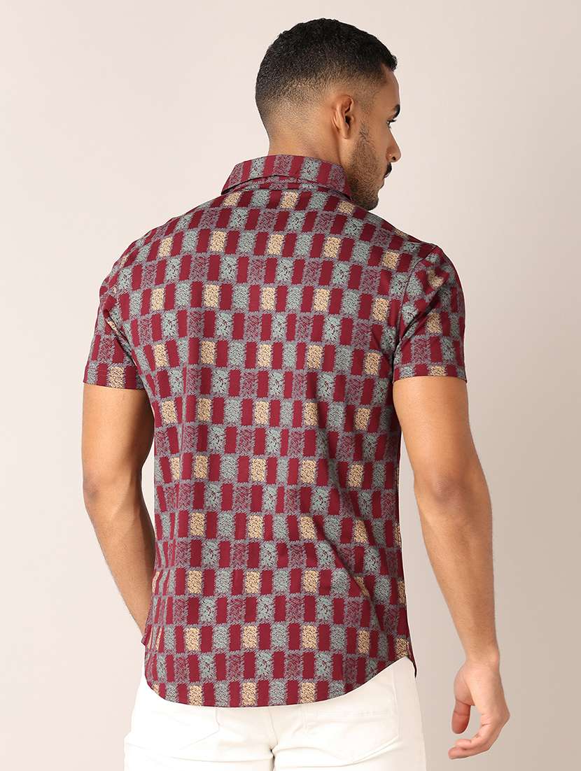 men printed collared short sleeves shirt - 21497577 - Standard Image - 2