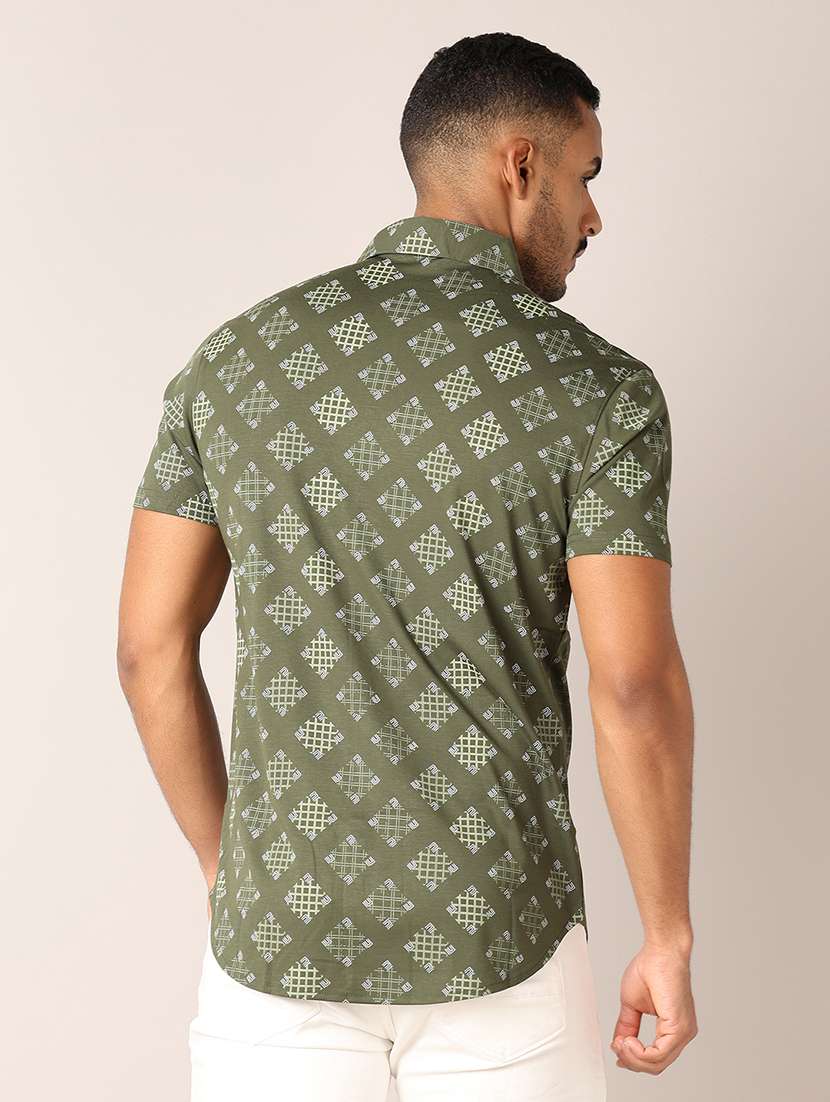 men printed collared short sleeves shirt - 21497578 -  Standard Image - 2