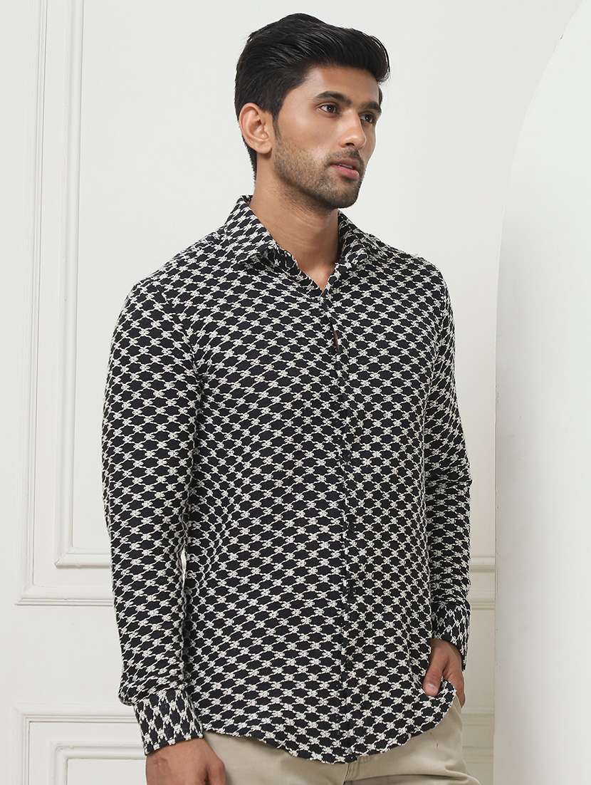 men self design long sleeve casual shirt - 21497932 -  Standard Image - 2