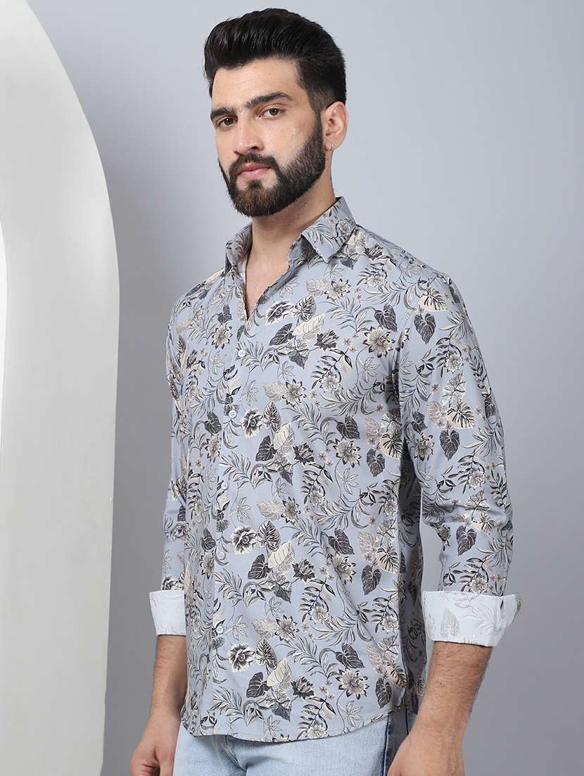 men printed long sleeve casual shirt - 21497934 -  Standard Image - 2